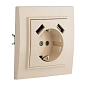 Минск Розетка 1-мест. СП с/з 16А беж. с защ. штор. с 2 USB 2,1А EKF
