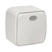 Минск Выключатель 1-клавишный ОП 10А с индикатором белый EKF