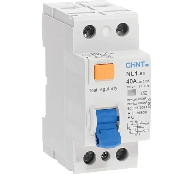 ВДТ (УЗО) NL1-63 2P 40А 30мА 6кА тип AC (DB) ®,Chint